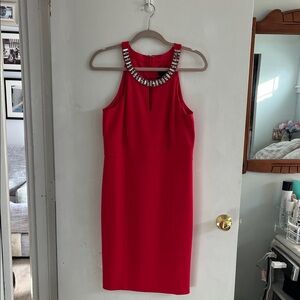 Laundry By Shelli Segal Red Embellished Midi Dress